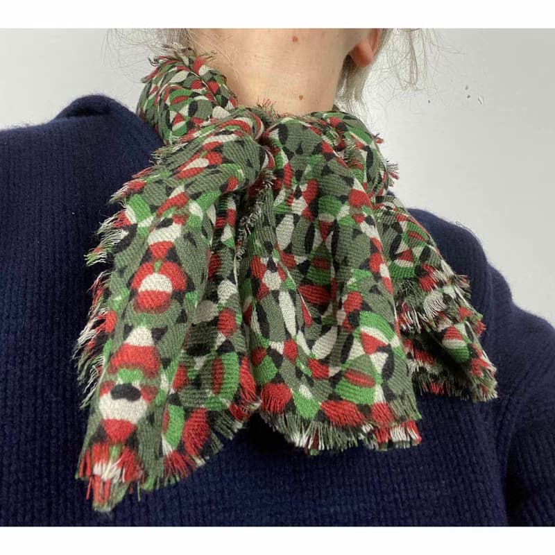 Carré Laine Partition Brique Brick羊毛方形圍巾