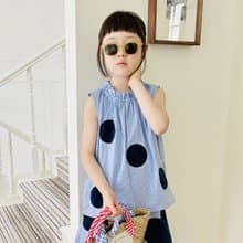 藍色小格子大圓圈氣質背心 / 童裝