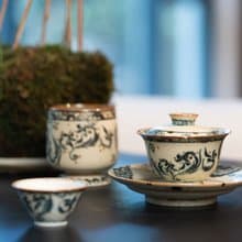 中華唐風人氣手繪敦煌唐草紋 景德鎮手工製作蓋碗 咖啡杯 盤 茶杯