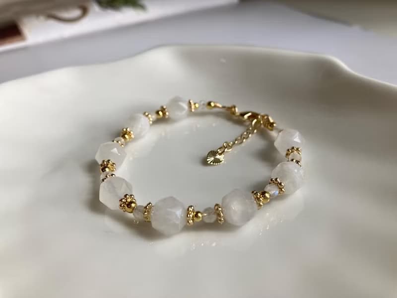 星行切面白月光石手鏈 提升女性魅力加強人緣平復情緒