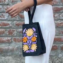 印度喀什米爾 手工麂皮刺繡長型手袋