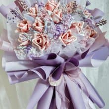 紫色花束/鈔票花束/錢花束/有錢花/生日花束/情人節花束/生日禮物