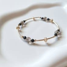 【轉動心念】茶晶黑曜石彈性手鍊