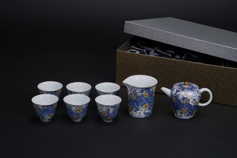 陶瓷青花瓷 茶具組│1壺1海6杯│星月浪花│畢業禮物