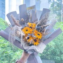 灰藍太陽花花束 (L size)