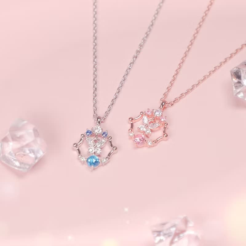 L'amour 氣質皇室蝴蝶頸鏈 (玫瑰金)
