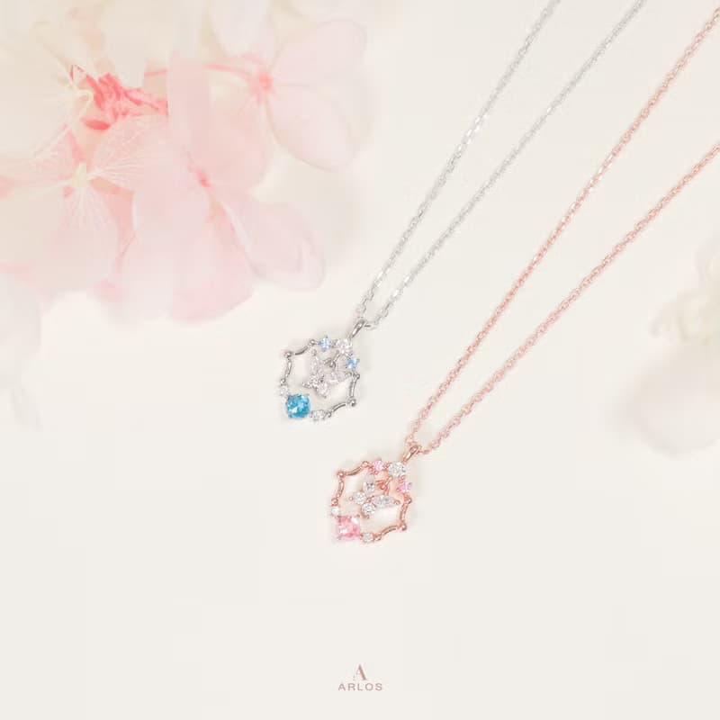 L'amour 氣質皇室蝴蝶頸鏈 (玫瑰金)
