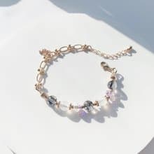 黑髮晶 月光石 14k包金 天然水晶手鍊