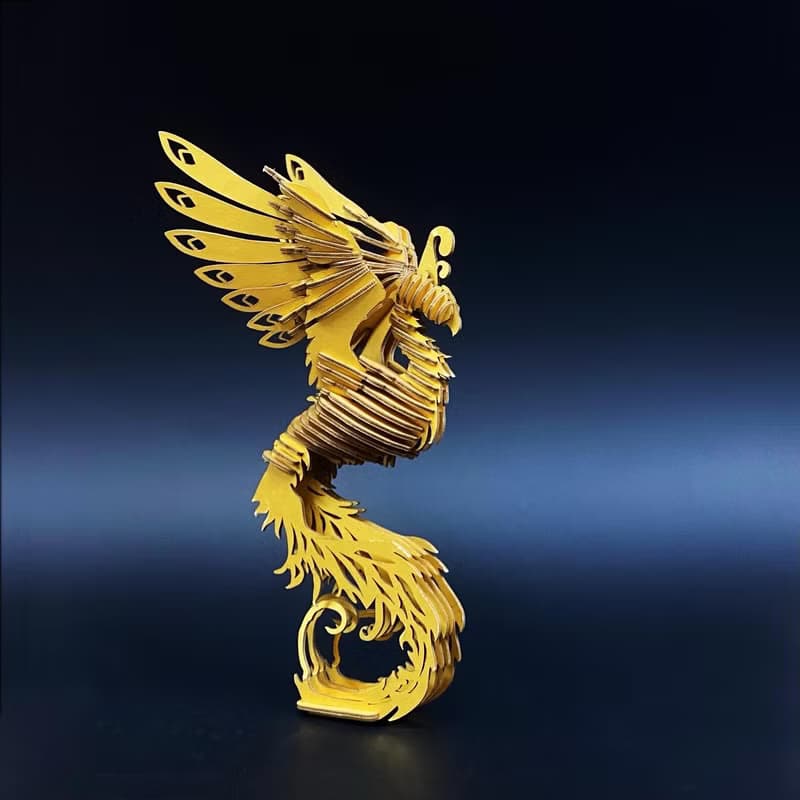 招財金鳯凰(金)  DIY手作 環保紙材