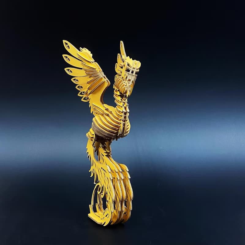 招財金鳯凰(金)  DIY手作 環保紙材