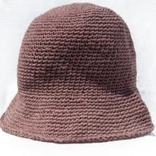 手工編織棉麻帽 編織帽 漁夫帽 遮陽帽 手編草帽 登山帽-拿鐵咖啡