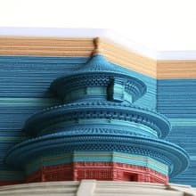 天壇祈年殿 3D立體鐳射紙雕 書簽便簽兩用設計 商務禮