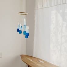 PRE-MADE | Italian Piano-Square-Blue| Shell Wind Chime Mobile | #0-402-BL