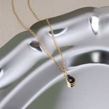 露水。黑瑪瑙項鍊