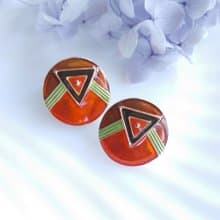 Vintage Jewelry 西洋古董飾品 復古普普 幾何 針式耳環