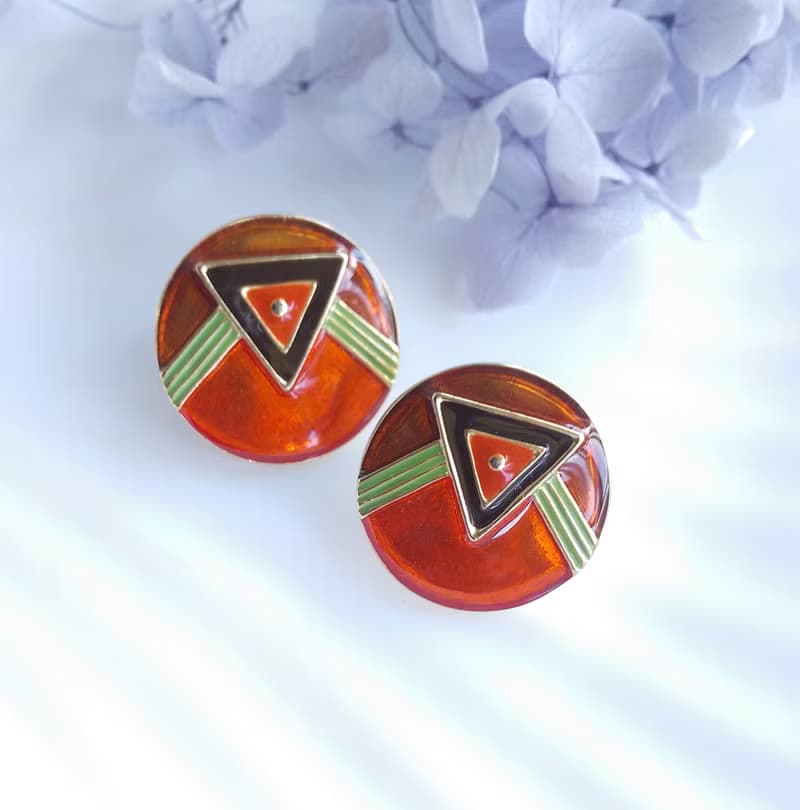 Vintage Jewelry 西洋古董飾品 復古普普 幾何 針式耳環