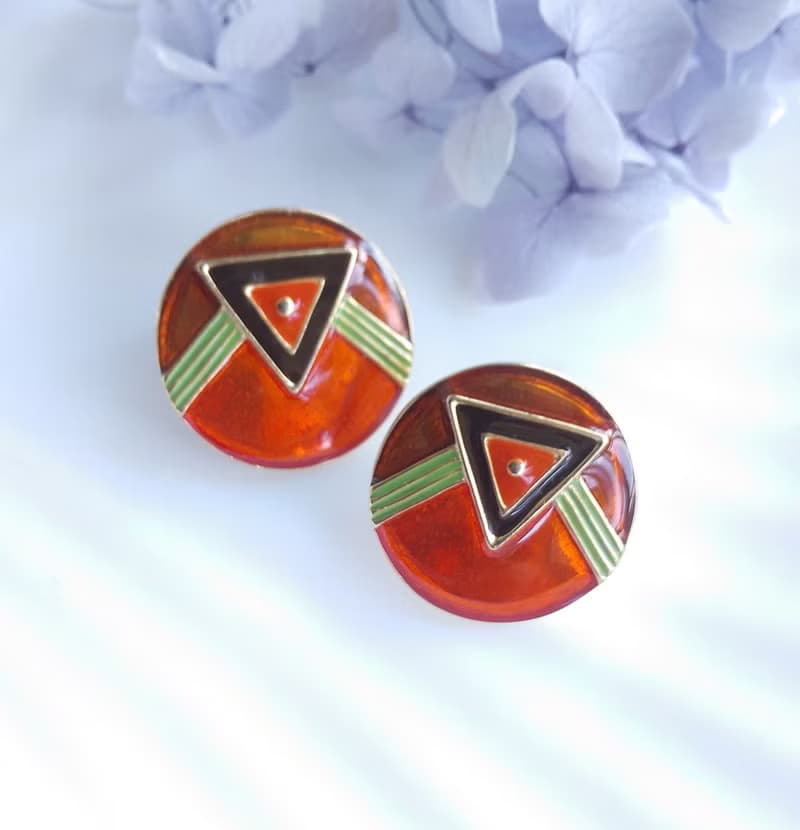 Vintage Jewelry 西洋古董飾品 復古普普 幾何 針式耳環