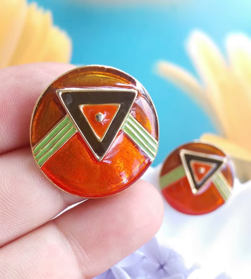 Vintage Jewelry 西洋古董飾品 復古普普 幾何 針式耳環