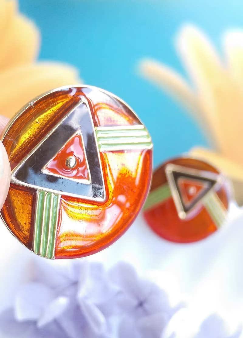 Vintage Jewelry 西洋古董飾品 復古普普 幾何 針式耳環