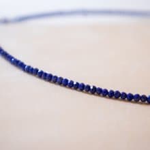 阿富汗青金石- 十二月 誕生石 925 SILVER切面2.5mm- 頸鏈