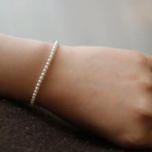 超迷你2.5mm akoya珍珠手鍊  日本製 18k黃金手鍊 稀有尺寸 手鐲