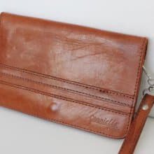 巴黎啡色真皮手提袋