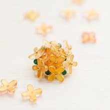 【 ブローチ 】金木犀の花束 ・ オレンジ 秋 お花