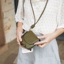 Muffin (Matcha) : Mini wallet, Neck bag, Olive-green, Tiny pocket, Cow leather