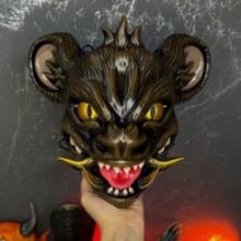 Hyena Mask, Realistic Mask of a Hyena, African Wolf Dog Mask, Brown Cat mask