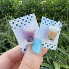 特飲系列- 珍珠奶茶/薄荷朱古力/紫薯珍珠 手作 襟章 心口針 胸針
