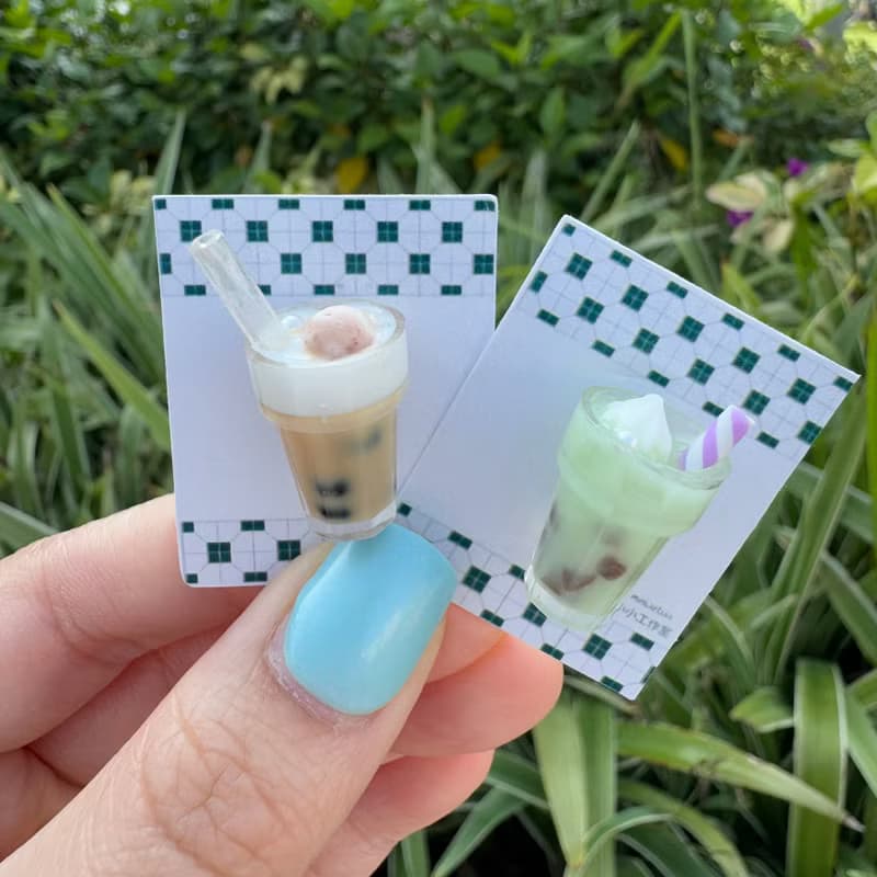 特飲系列- 珍珠奶茶/薄荷朱古力/紫薯珍珠 手作 襟章 心口針 胸針