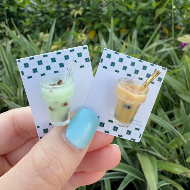 特飲系列- 珍珠奶茶/薄荷朱古力/紫薯珍珠 手作 襟章 心口針 胸針