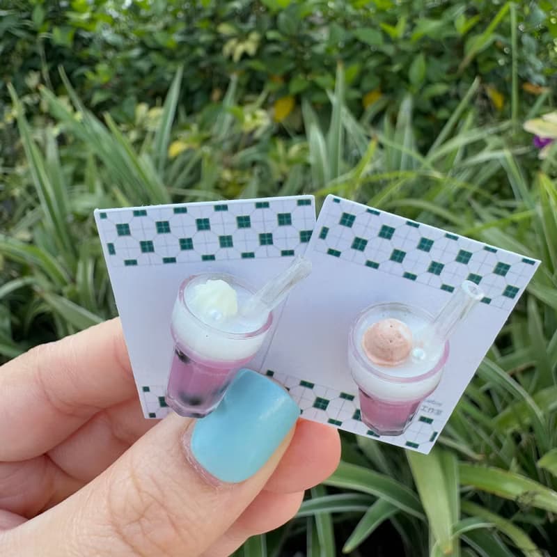 特飲系列- 珍珠奶茶/薄荷朱古力/紫薯珍珠 手作 襟章 心口針 胸針