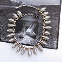 【西洋古董飾品 】CORO 銀色調 個性 放射狀 頸鍊 項鍊