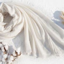喀什米爾Cashmere/羊絨圍巾/純羊毛圍巾披巾/戒指絨披肩-純淨白色