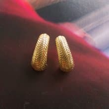 Vintage Jewelry 西洋古董飾品 金色調 小巧 秀氣摩登 針式耳環