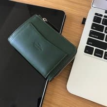 Coin zip leather purse /Green