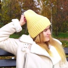 Winter yellow womens hat | レディース帽子