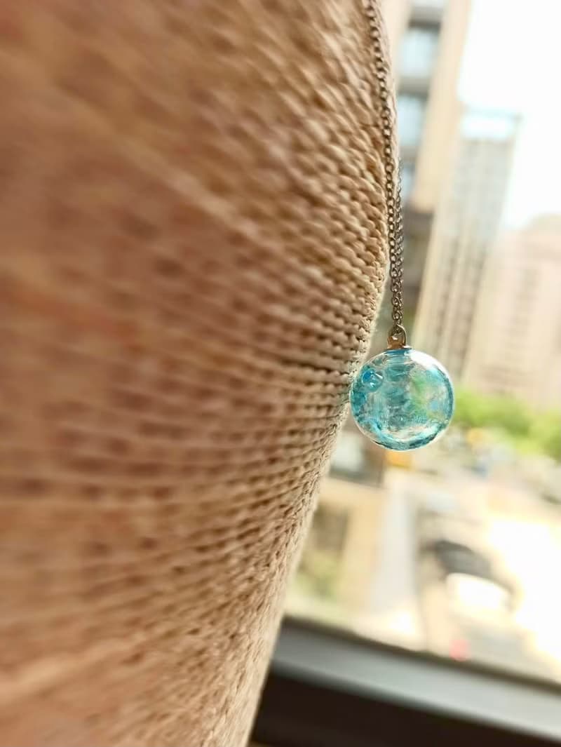 浪花藍雪花精油香水擴香瓶醫療鋼項鍊 (14mm)