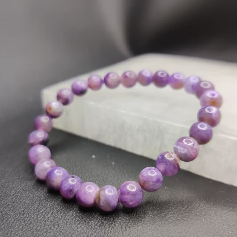 【訂製品】紫龍晶 Charoite 8-12mm 巴西 手串 手鍊 天然水晶