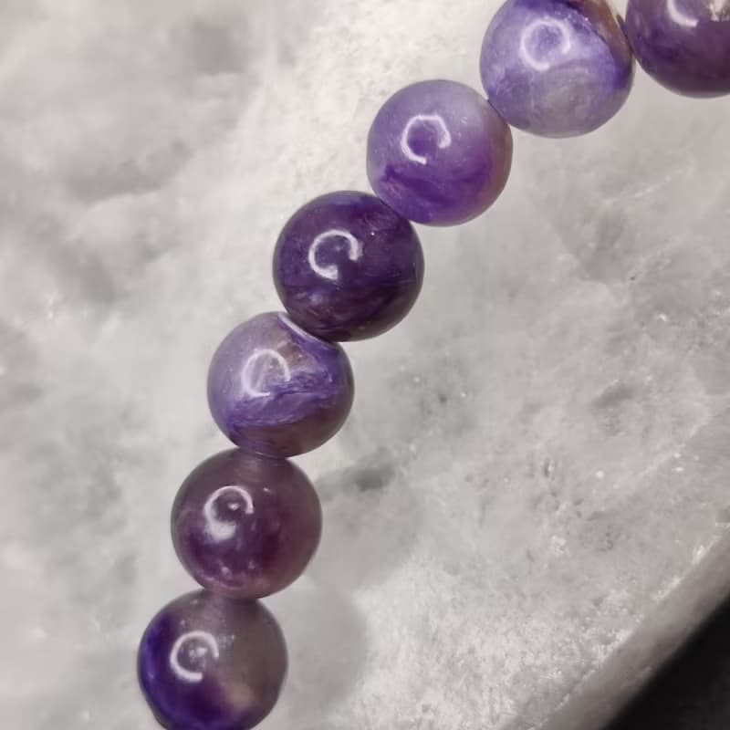 【訂製品】紫龍晶 Charoite 8-12mm 巴西 手串 手鍊 天然水晶