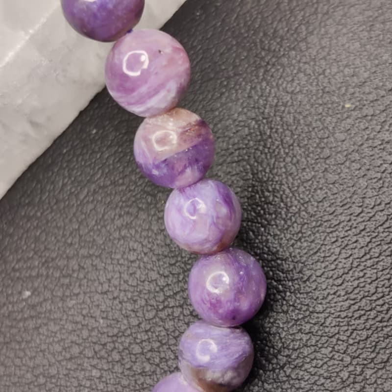 【訂製品】紫龍晶 Charoite 8-12mm 巴西 手串 手鍊 天然水晶