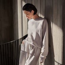 Bread & Boxers 女用寬鬆短版休閒衛衣 - 米灰