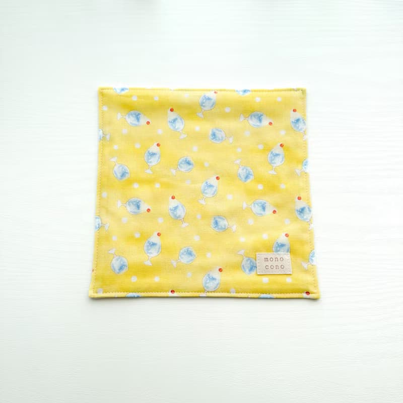 クリームソーダ　ガーゼハンカチ　日本製ガーゼ+オーガニックコットン使用