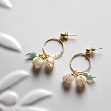 【蕾】果實葉子耳環 手工水晶花 耳環/耳夾
