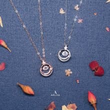 閃爍星光跳動頸鏈 (白金色)