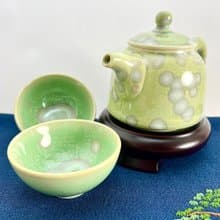 【大立窯】碧玉結晶一壺二杯組  父子聯名款