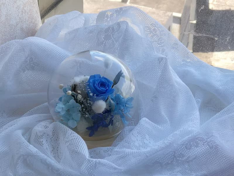 12cm永生花玻璃鐘罩|不凋花|永生花|乾燥花|