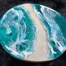 Ocean resin tray is aizen perfume tray. Decorative bathroom tray. 戒指 杯墊 結婚禮物
