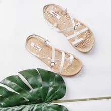 Gladiator Sandals : Brown / White / Gold / yellow / Black